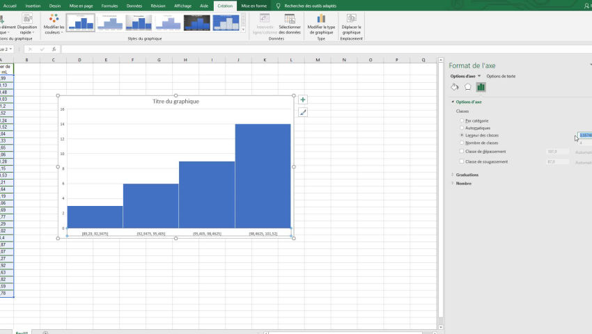 Histogramme Excel - Sciences & Technologies