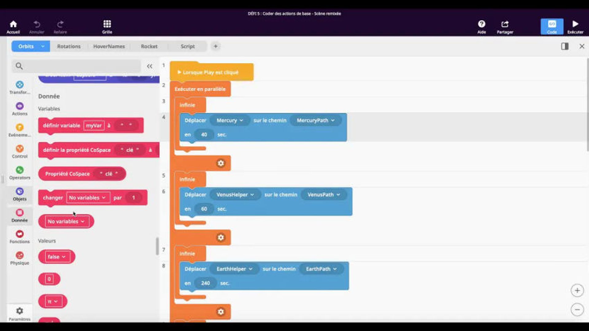 18. Introduction à la programmation dans CoSpaces Edu - Sciences ...
