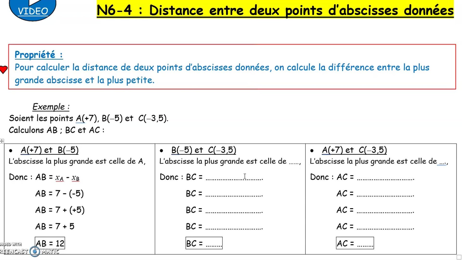 5N6-4 - Distance entre deux points d'abscisses données - Sciences ...